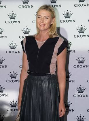 (140112) -- MELBOURNE, Jan. 12, 2014 (Xinhua) -- Maria Sharapova of Russia arrives at the IMG tennis players party at Crown Towers in Melbourne, Australia, Jan. 12, 2014. (Xinhua Bai Xue) (SP)AUSTRALIA-MELBOURNE-TENNIS-PARTY 