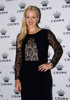 (140112) -- MELBOURNE, Jan. 12, 2014 (Xinhua) -- Sabine Lisicki of Germany arrives at the IMG tennis players party at Crown Towers in Melbourne, Australia, Jan. 12, 2014. (Xinhua Bai Xue) (SP)AUSTRALIA-MELBOURNE-TENNIS-PARTY 