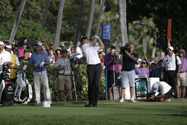 Jan. 12, 2014 - Honolulu, Hi, HI, USA - January 12, 2014: Champion Jimmy Walker tees off on the 18th hole during the final round of the Sony Open at the Waialae Country Club in Honolulu, HI. PGA Golf Herren Golf: Sony Open in Hawaii JAN12 - ZUMAc04