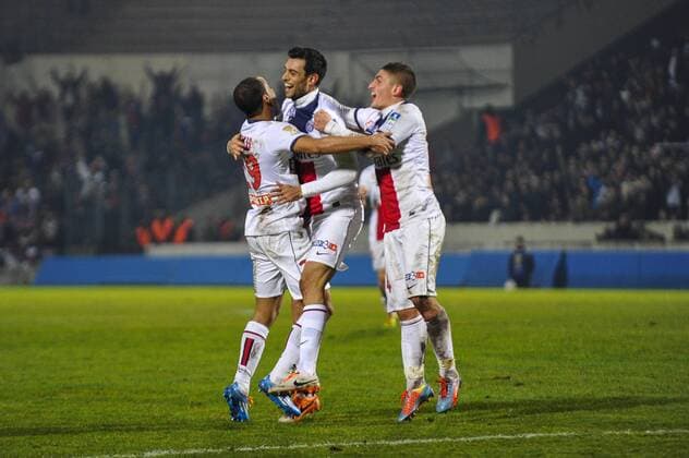But et joie Javier Pastore (psg) FOOTBALL : Bordeaux vs PSG - 1 4 de Final Coupe de Ligue - 14 01 2014 ThierryBreton Panoramic 