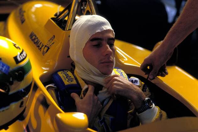 Großer Preis von Deutschland auf dem Hockenheimring: Ayrton Senna (Lotus) im Cockpit seines Boliden