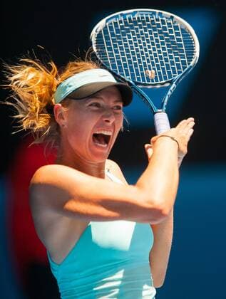 Jan. 16, 2014 - Melbourne, Victoria, Australia - Maria Sharapova (RUS) at Melbourne s Rod Laver Arena in Day 4 of the 2014 Australian Open. 2014 Tennis - Australian Open - Day 4 - ZUMAkh1