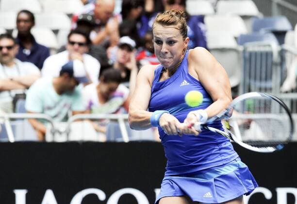 Anastasia Pavlyuchenkova of Russia returns the ball during the women s singles 3rd round match at 2014 Australian Open tennis tournament in Melbourne, Australia, Jan. 18, 2014. (Xinhua Jin Linpeng) (SP)AUSTRALIA-MELBOURNE-TENNIS-AUSTRALIAN OPEN 