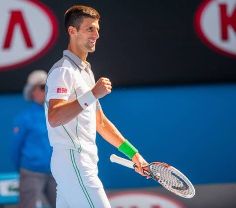 Jan. 19, 2014 - Melbourne, Victoria, Australia - Novak Djokovic(SRB) in day seven of the 2014 Australian Open in Melbourne. Tennis 2014 - Australian Open - Day 7 - ZUMAkh1