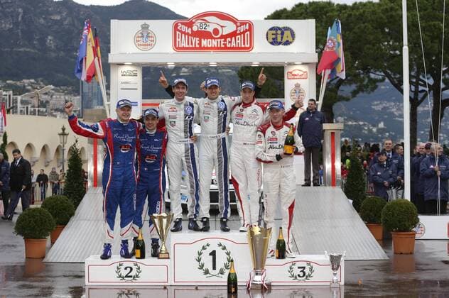 Bryan Buffier (F), Xavier Panseri (F), Sebastien Ogier (F), Julien Ingrassia (F), Kris Meeke (GB), Paul Nagle (F) WRC Rally Monte Carlo 2014 Rally Monte Carlo 2014