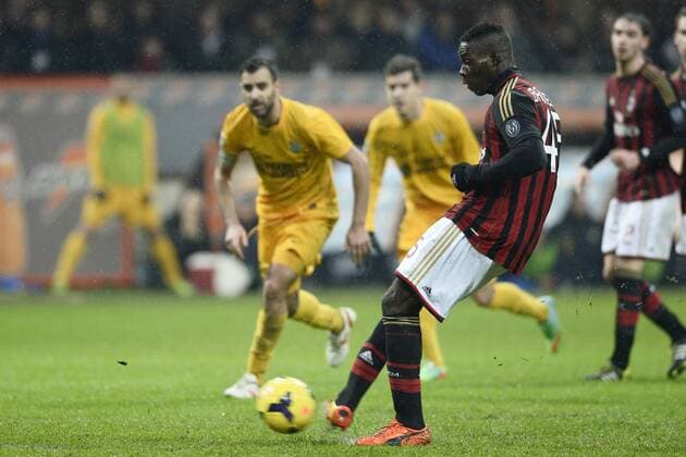 Milano 19 01 2014 - Serie A AC Milan - Verona -- Mario Balotelli 