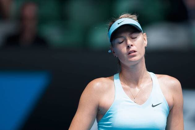 Jan. 20, 2014 - Melbourne, Australia - January 20, 2014: 3rd seed Maria SHARAPOVA (RUS) in action in a 4th round match on day 7 of the 2014 Australian Open grand slam tennis tournament at Melbourne Park in Melbourne, Australia. SydneyLow Cal Media Tennis 2014: Australian Open JAN 20 - ZUMAc04