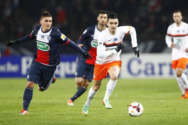 Marco Verratti (PSG) vs Remy Cabella (MHSC) FOOTBALL : Paris Saint Germain PSG vs Montpellier HSC- Coupe de France - 22 01 2014 GwendolineLeGoff Panoramic 
