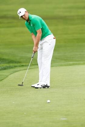 Jan. 24, 2014 - La Jolla, California, U.S - Jordan Spieth putts the 9th green during the second round of the Farmers Insurance Open golf tournament at Torrey Pines Municipal Golf Course. Farmers Insurance Open - Round 2 - ZUMAw10