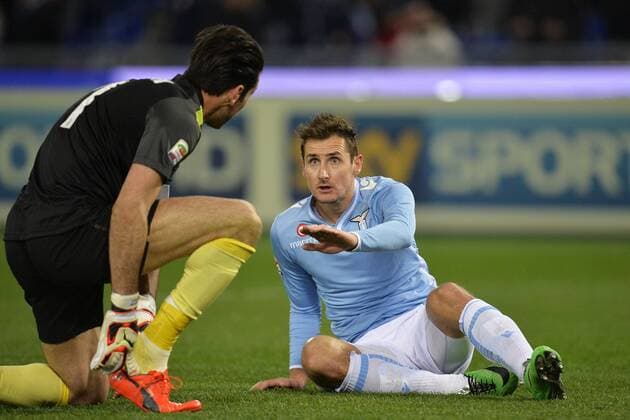 Gianluigi Buffon Juventus, Miroslav Klose Lazio Roma 25-01-2014 Stadio Olimpico - Football Calcio Serie A 2013 2014 Lazio Roma - Juventus Turin Foto AndreaxStaccioli Insidefoto andreaxstaccioli