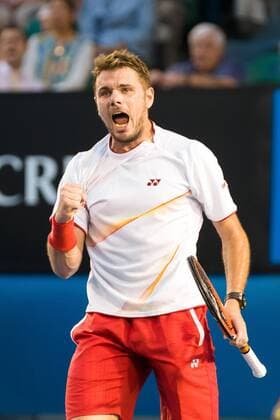 Jan. 26, 2014 - Melbourne, Victoria, Australia - January 26, 2014: 8th seed Stanislas WAWRINKA (SUI) in the Men s Final on day 14 of the 2014 Australian Open grand slam tennis tournament at Melbourne Park in Melbourne, Australia. Sydney Tennis 2014: Australian Open JAN 26 - ZUMAc04
