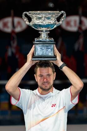 Jan. 26, 2014 - Melbourne, Victoria, Australia - January 26, 2014: 8th seed Stanislas WAWRINKA (SUI) wins the Men s Final on day 14 of the 2014 Australian Open grand slam tennis tournament at Melbourne Park in Melbourne, Australia. Sydney Tennis 2014: Australian Open JAN 26 - ZUMAc04