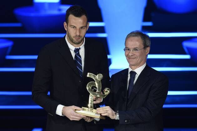 Db Milano 27 01 2014 - Gala Oscar del calcio AIC 2013 foto DanielexBuffa Image Sport pictured: Samir Handanovic-Marchetti 