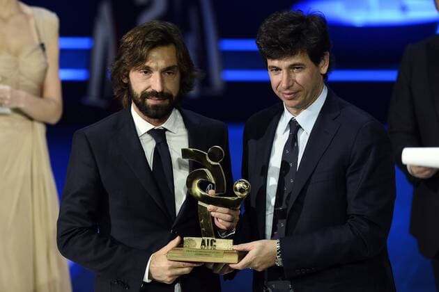 Db Milano 27 01 2014 - Gala Oscar del calcio AIC 2013 foto DanielexBuffa Image Sport pictured: Andrea Pirlo-Demetrio Albertini 