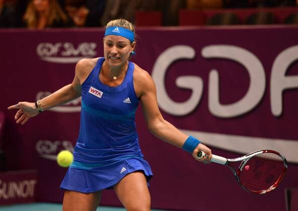 Angelique Kerber (GER) in Aktion. Open GDF Suez, 2014, Paris, Frankreich.