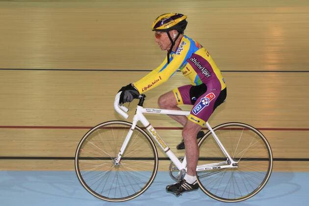 Robert Marchand bricht mit 102 Jahren seinen eigenen Weltrekord in der Altersgruppe über Hundert RADSPORT : Rekord im Velodrome National de Saint Quentin in Yvelines - 31 01 2014 PatrickPichon Panoramic 