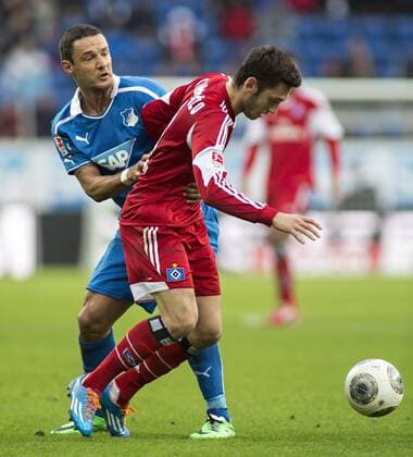 Sejad Salihovic (TSG), Hakan Calhanoglu (HSV) 01.02.2014, Sinsheim, TSG 1899 Hoffenheim vs. Hamburger SV Â
