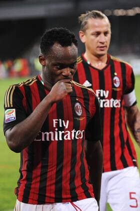 Michael Essien, Philippe Mexes Milan dejection Napoli 08-02-2014 Stadio San Paolo - Football Calcio Serie A 2013 2014 SSC Neapel vs AC Mailand andreaxstaccioli