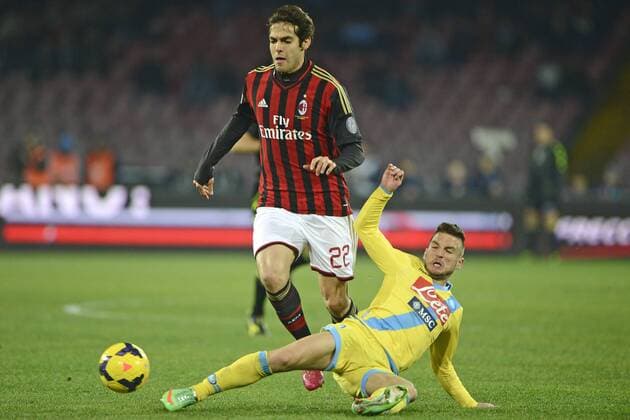 Ricardo Kaka Milan, Dries Mertens Napoli Napoli 08-02-2014 Stadio San Paolo - Football 2013 2014 Serie A. SSC Neapel vs AC Mailand Insidefoto