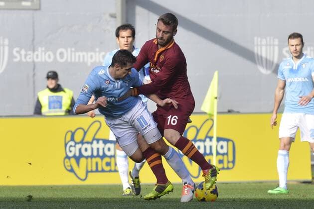 Miroslav Klose Lazio, Daniele De Rossi Roma Roma 09-02-2014 Stadio Olimpico - Football Calcio Serie A 2013 2014 Lazio Rom vs As Rom andreaxstaccioli