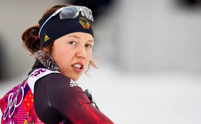 Sotschi , 090214 , Biathlon- und Langlaufzentrum Laura , 7,5-Kilometer-Sprint der Frauen im Bild: Laura Dahlmeier (Deutschland)