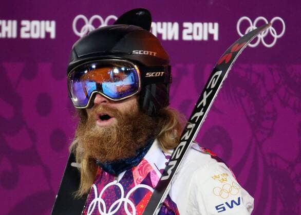 Feb. 10, 2014 - Sochi, RUS - Sweden s Per Spett waits for his scores in qualifying of the men s moguls at Rosa Khutor Extreme Park during the Winter Olympics in Sochi, Russia, Monday, Feb. 10, 2014. Men s Moguls - ZUMAm67