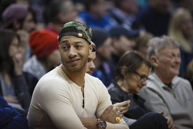 Feb. 10, 2014 - Minneapolis, MN, USA - Royce White sits on the sidelines during the first half of an NBA Basketball Herren USA basketball game between the Minnesota Timberwolves and the Houston Rockets at the Target Center in Minneapolis, Minn., on Monday, Feb. 10, 2014. White, from Minnesota, was a first round draft for Houston but never played with the team due to a disagreement with how the Rockets handled his anxiety disorder. Timberwolves vs. Rockets - ZUMAm67