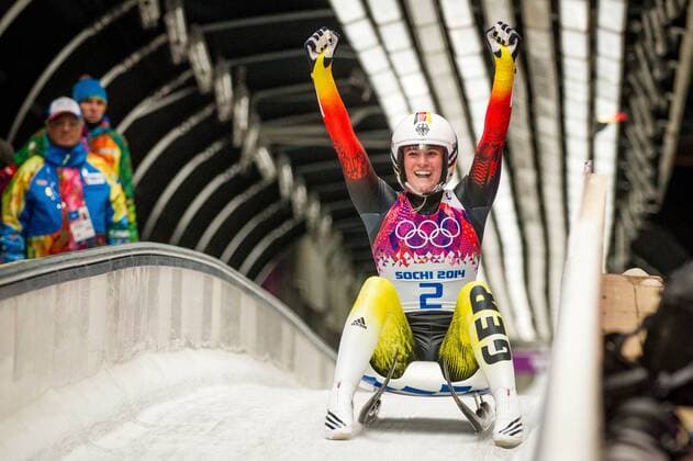Sotschi , 110214 , Krasnaja Poljana , Sanki Sliding Center , Rodeln , Einzel der Frauen im Bild: Natalie Geisenberger (Deutschland)