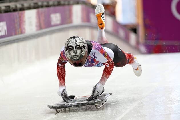 Skeleton Frauen women Lauf 1 HIER Sarah Reid CANADA