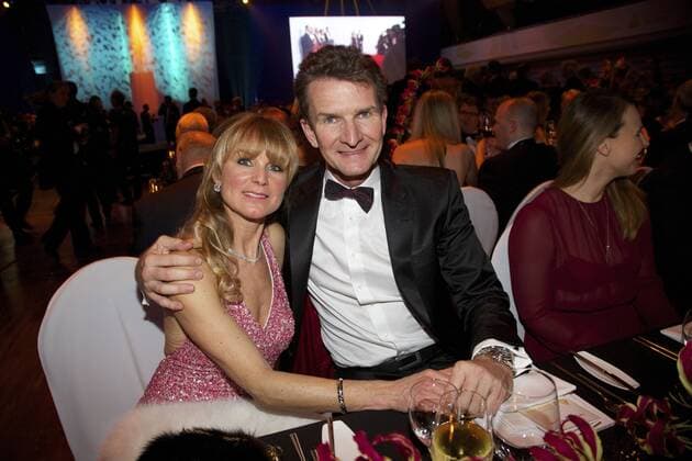 Michael GROSS, ehemaliger Schwimmer, mit Ehefrau Ilona, Ball des Sports am 08.02.2014 in Wiesbaden