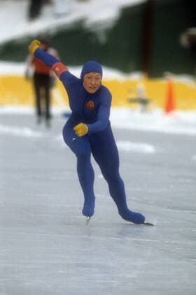 Olympische Winterspiele in Lake Placid, Eisschnelllaufen 500 m Frauen: Christa Rothenburger (DDR)
