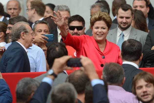Feb. 20, 2014 - Porto Alegre, Brazil - Brazilian President, Dilma Rousseff, officially opened the Beira Rio stadium in Porto Alegre, which will host the 2014 World Cup. Brazilian president Dilma Rousseff visit the Beira Rio Stadium  - ZUMAn23