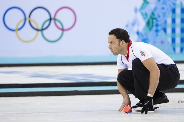 21.02.2014 Sochi, Krasnodar Krai, Russia. Great Britain skip David MURDOCH during the Gold Medal Game of the Men s Curling competition from the Ice Cube Curling Centre, Coastal Cluster - XXII Olympic Winter Games xCraigxMercerx  ActionPlus20176872