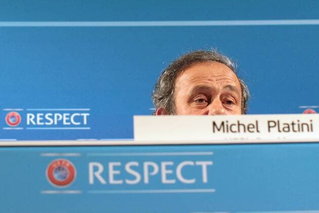 22.02.2014, Nizza - UEFA Pressekonferenz - UEFA Präsident MICHEL PLATINI -  20140222CSLG0006