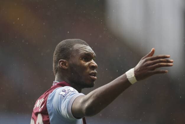 Christian Benteke of Aston Villa celebrates scoring the first goal of the game for his side -Footballl - Barclays Premier League - Aston Villa vs Norwich City - Villa Park Birmingham - Season 2013 14 - 2nd March 2014 EDITORIAL USE ONLY. No use with unauthorised audio, video, data, fixture lists, club league logos or live services. Online in-match use limited to 120 images, no video emulation. No use in betting, games or single club league player publications.