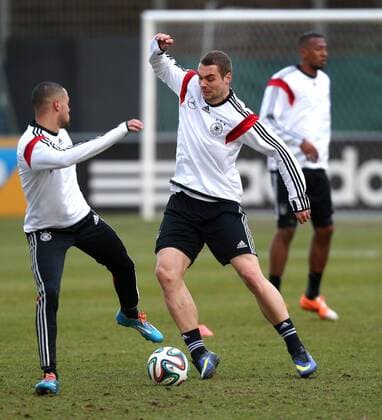 Stuttgart Fußball Nationalmannschaft Deutschland Training, v.l. Sidney Sam, Pierre-Michel Lasogga