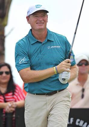 March 6, 2014 - Doral, FL, USA - Ernie Els tees off at the second hole during the first round of the WGC-Cadillac Championship at Trump National Doral in Doral, Fla., on Thursday, March 6, 2014. WGC-Cadillac Championship - ZUMAm67