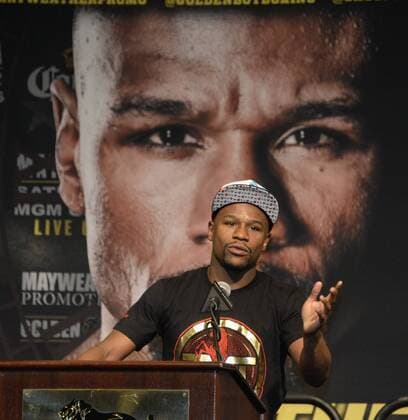 March 8,2014. Las Vegas NV. WBC Welterweight World Champion.Floyd Money Mayweather host a press conference Saturday. Floyd Mayweather formally announce his upcoming SHOWTIME PPV matchup taking place on Saturday, May 3, at the MGM Grand Garden Arena in Las Vegas. Photo by GenexBlevins LA DailyNews ZumaPress - ZUMAbl1