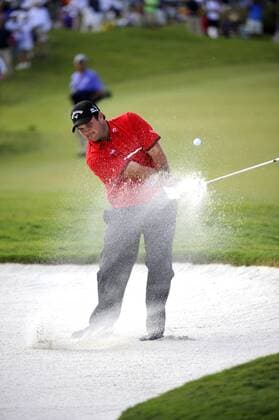 09 March 2014: Patrick Reed hits his ball out of a bunker during the final round of the World Golf Championships-Cadillac Championship on the Blue Monster course at the Trump National Doral in Doral, FL. GOLF: MAR 09 PGA Golf Herren - World Golf Championships-Cadillac Championship - Final Round Icon20180928 EDITORIAL USE ONLY