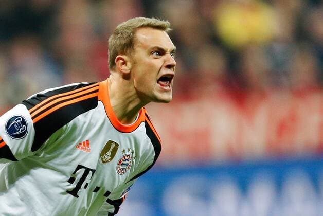 Manuel NEUER, FCB 1 Emotionen, Gefühle, Reaktion, Wut, wütend, schrei, Wutausbruch, Aktion , Portrait, Porträt , FC BAYERN München - FC ARSENAL Fussball UEFA Champions League, Achtelfinale, Rückspiel, München, 11.03.2014 CL Saison 2013 2014, FCB, München