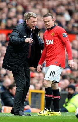 David Moyes manager of Manchester United talks to mu10 - Barclays Premier League - Manchester Utd vs Liverpool - Old Trafford Stadium - Manchester - England - 16th March 2014 - Pic Simon Bellis Sportimage EDITORIAL USE ONLY. No use with unauthorised audio, video, data, fixture lists, club league logos or live services. Online in-match use limited to 120 images, no video emulation. No use in betting, games or single club league player publications.