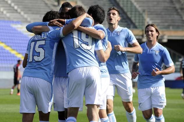 Senad Lulic Lazio Goal celebration Cagliari 16-03-2014 Stadio Sant Elia - Football 2013 2014 Serie A. Cagliari Calcio vs Lazio Rom fnozxinside
