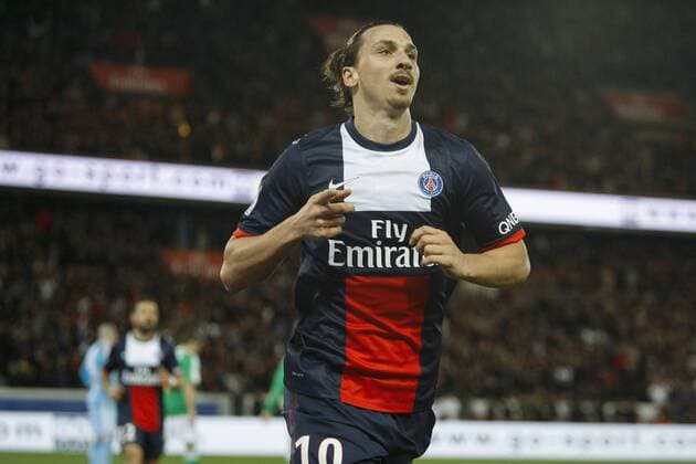 joie Zlatan Ibrahimovic (PSG) FOOTBALL : Paris Saint Germain (PSG) vs AS Saint Etienne - Ligue 1 - 16 03 2014 GwendolineLeGoff 