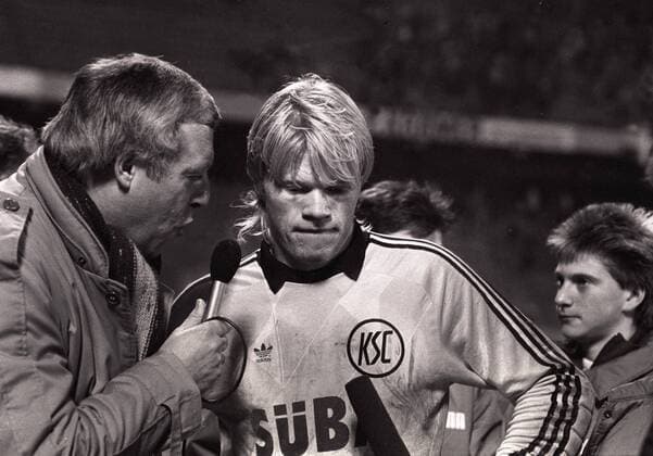 1. FC Köln - Karlsruher SC 4:0 11-1987 Torwart Oliver Kahn mit seinem ersten Interview HM