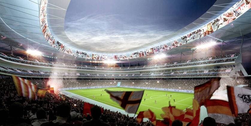 Rendering of the project of the new As Roma stadium Roma 26-03-2014 antoxbalda