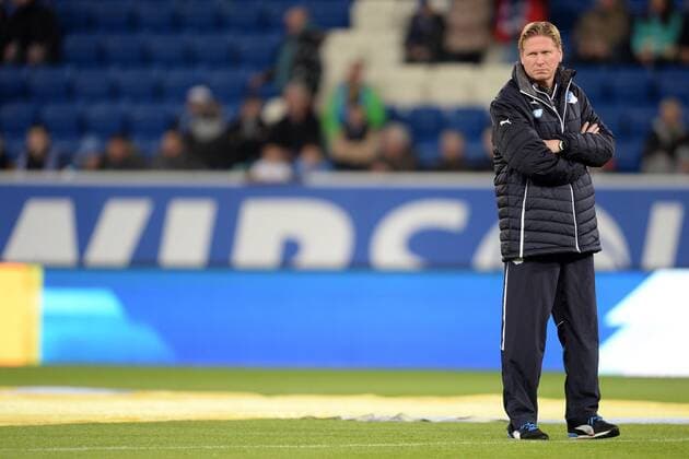 Trainer Markus GISDOL (HO). Fussball 1. Bundesliga, 27. Spieltag, TSG 1899 Hoffenheim (HO) - Hanover 96 (H), 3:1, am 26.03.14, Wirsol Rhein-Neckar-Arena, Sinnsheim Deutschland.