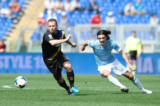 Antonio Cassano Parma, Giuseppe Biava Lazio. Roma 30-03-2014 Stadio Olimpico. Football Calcio 2013 2014 Serie A. Lazio Rom vs FC Parma AntoniettaxBaldassarre