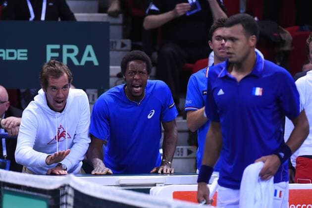 Jo Wilfried Tsonga (Fra) TENNIS : France vs Allemagne - Coupe Davis - 04 04 2014 TennisMagazine Panoramlc 