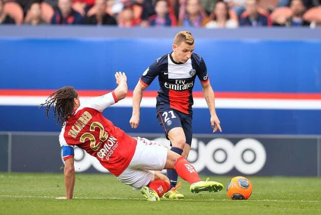 Lucas Digne (psg) - Mickael Tacalfred (rei) FOOTBALL : Paris SG vs Reims - Ligue 1 - 05 04 2014 AnthonyBIBARDFEP 