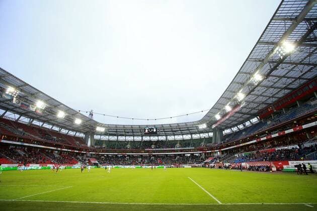 April 7, 2014. Russia, Moscow, Stadium Lokomotiv. Russian football Premier League 2013 14. Tribune during round 24 match between FC Lokomotiv (Moscow) - DmitryxGolubovich 